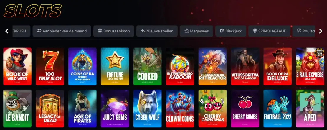 Wat je bij Booms Bet kunt spelen