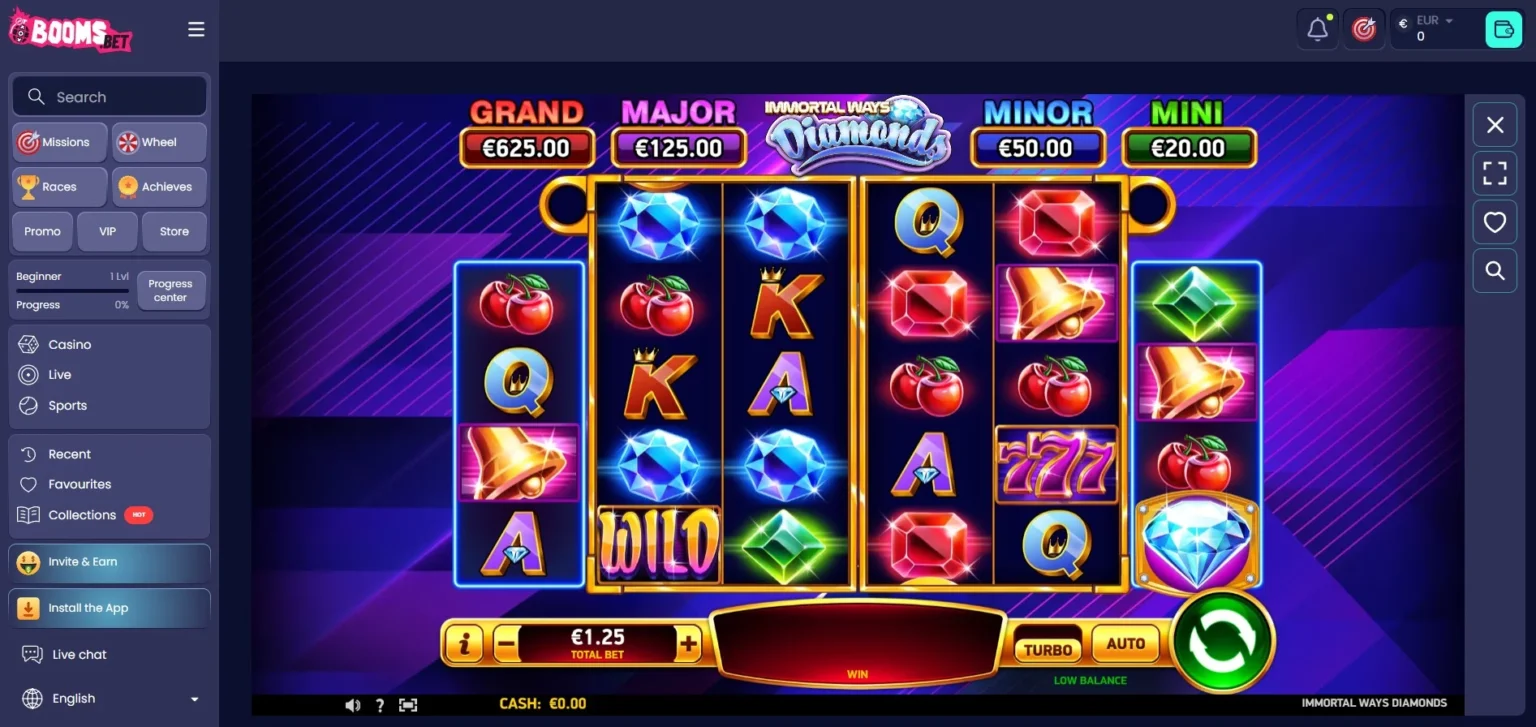 Boomsbet jackpot spelletjes en gokkasten